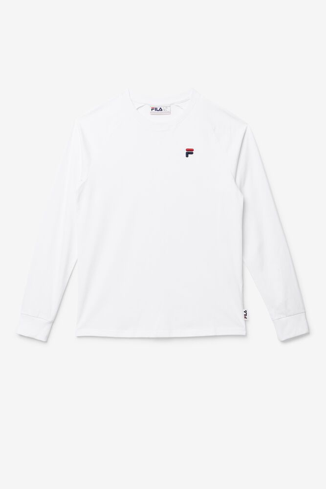 Fila T Skjorte Herre Hvite Flynn Lenge Sleeve 249615-LKA